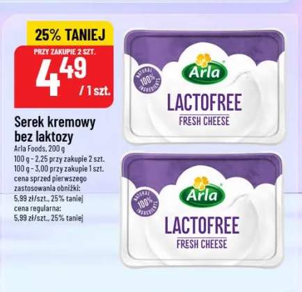 serek kremowy bez laktozy