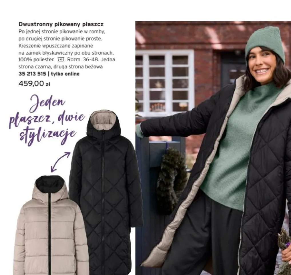 płaszcz pikowany damski