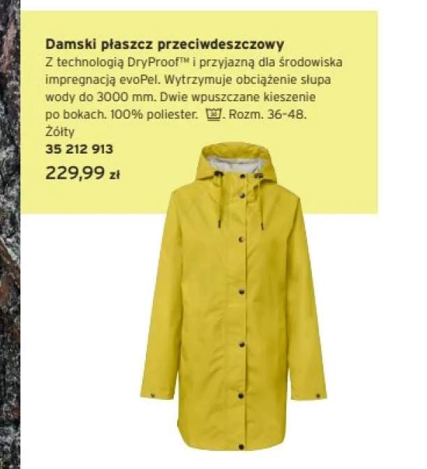 płaszcz przeciwdeszczowy damski