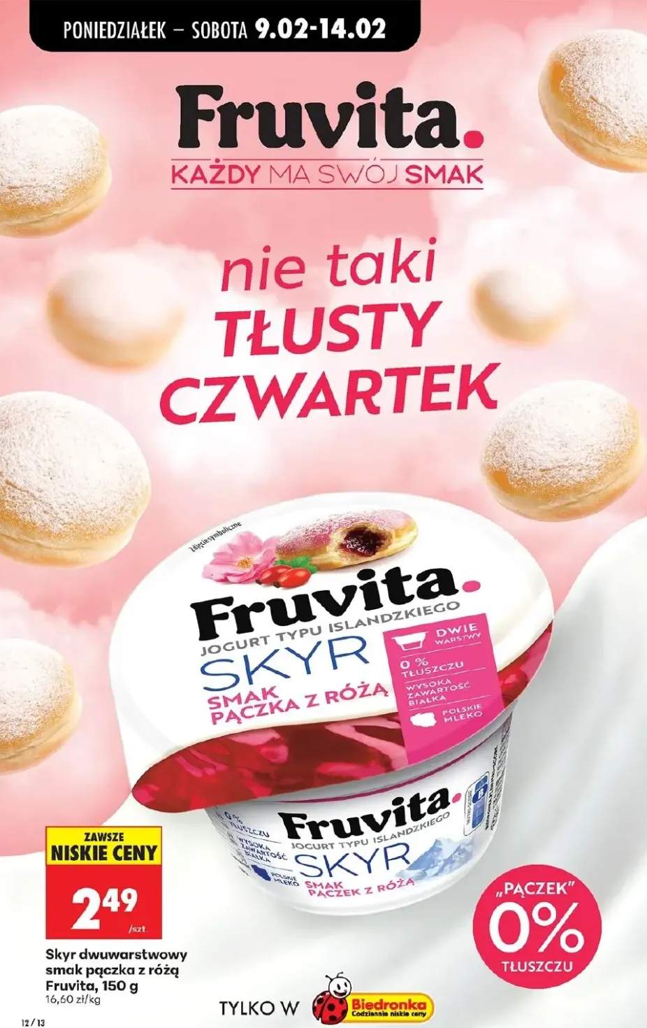Jogurt skyr dwuwarstwowy smak pączka z różą