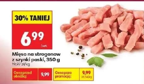 Mięso na strogonow z szynki pałki