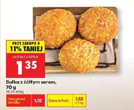 Bułka z żółtym serem