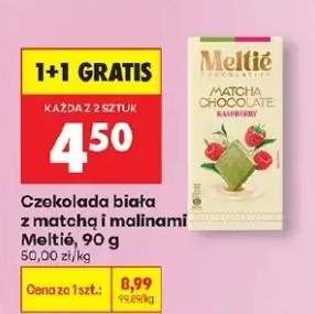 Czekolada biała z matchą i malinami