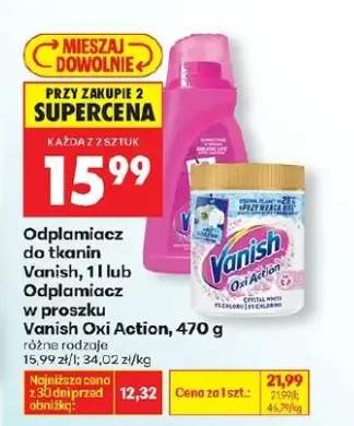 Odplamiacz do tkanin Gold i Odplamiacz w proszku Vanish Oxi Action różne rodzaje