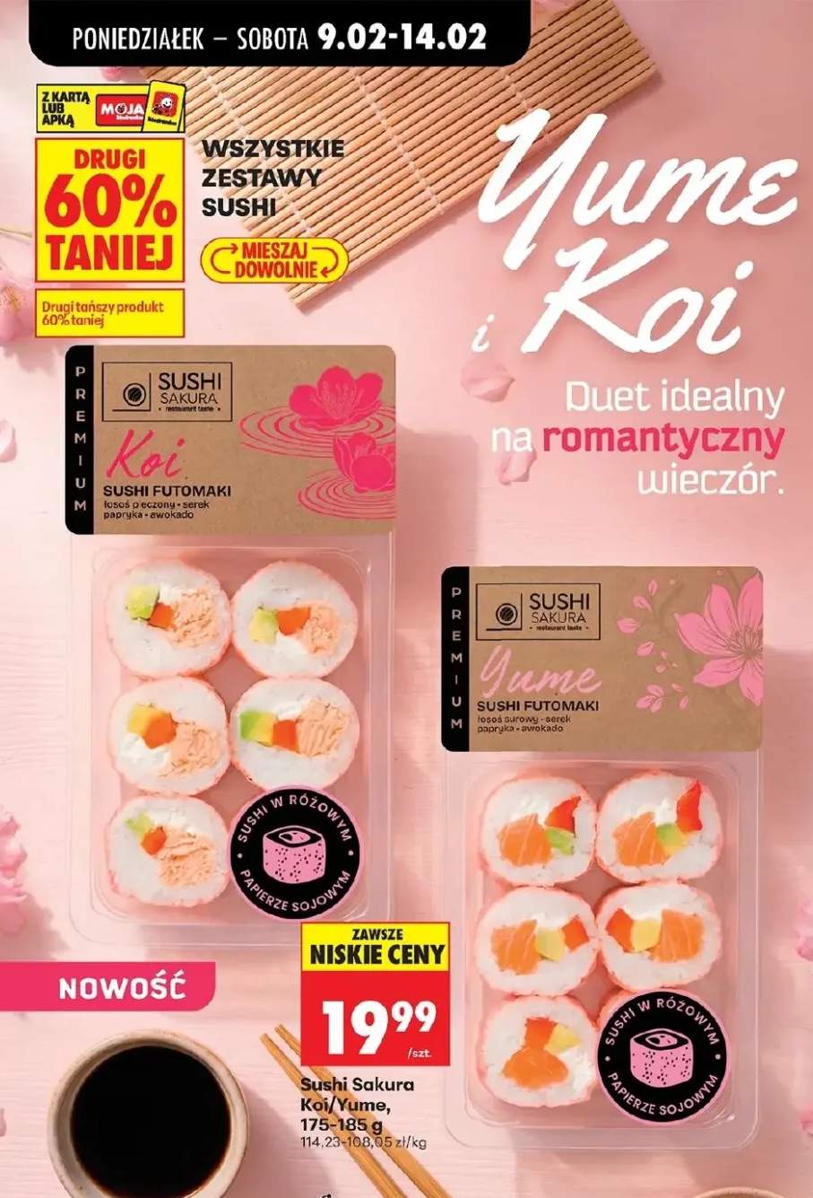 Sushi futomaki Koi łosoś pęczony, serek papryka, awokado