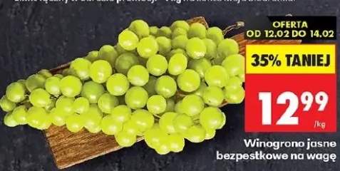 Winogrono jasne bezpestkowe