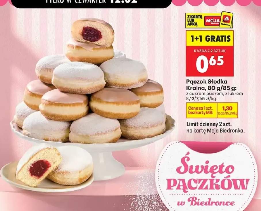 Pączek słodka kraina z lukrem