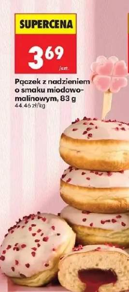 Pączek z nadzieniem o smaku miodowo-malinowym