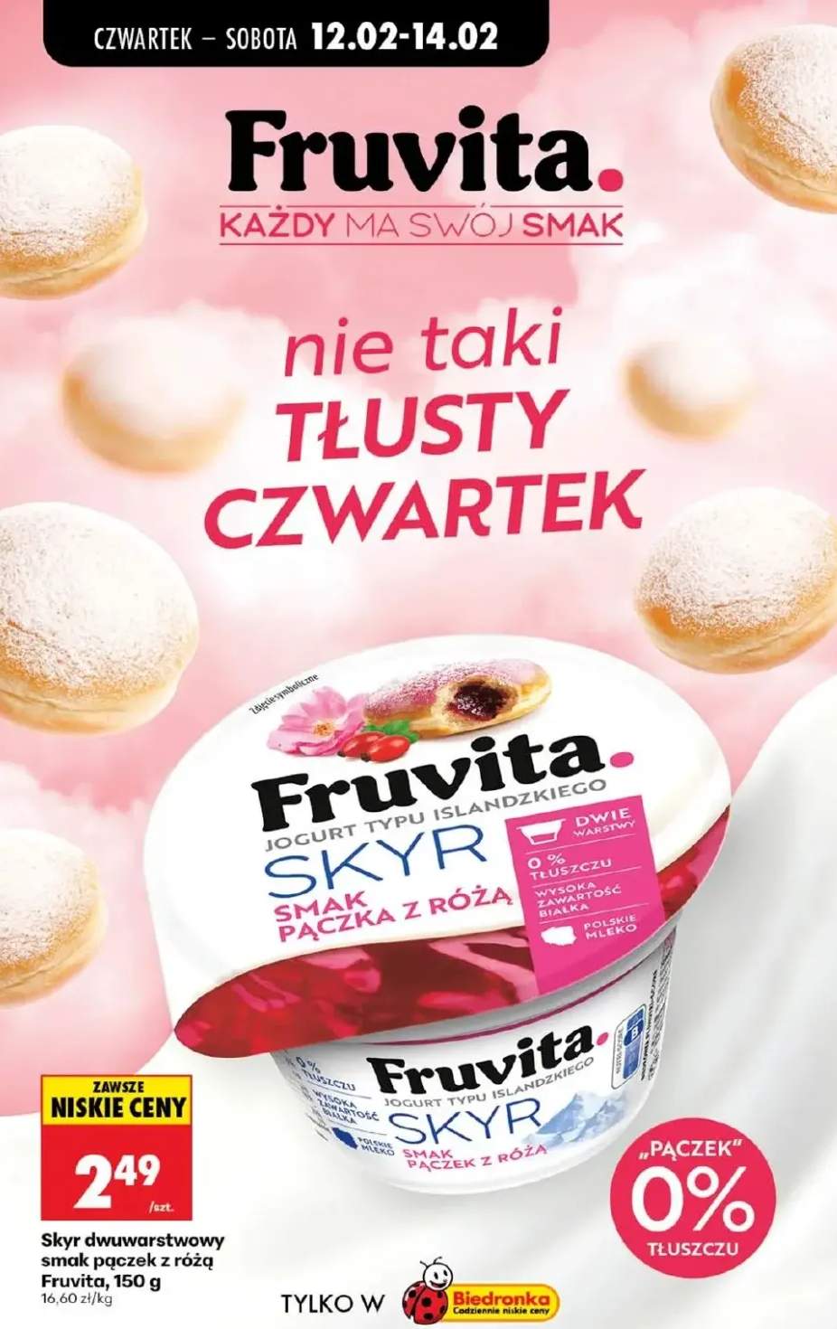 Jogurt typu islandzkiego Skyr smak pączek z różą