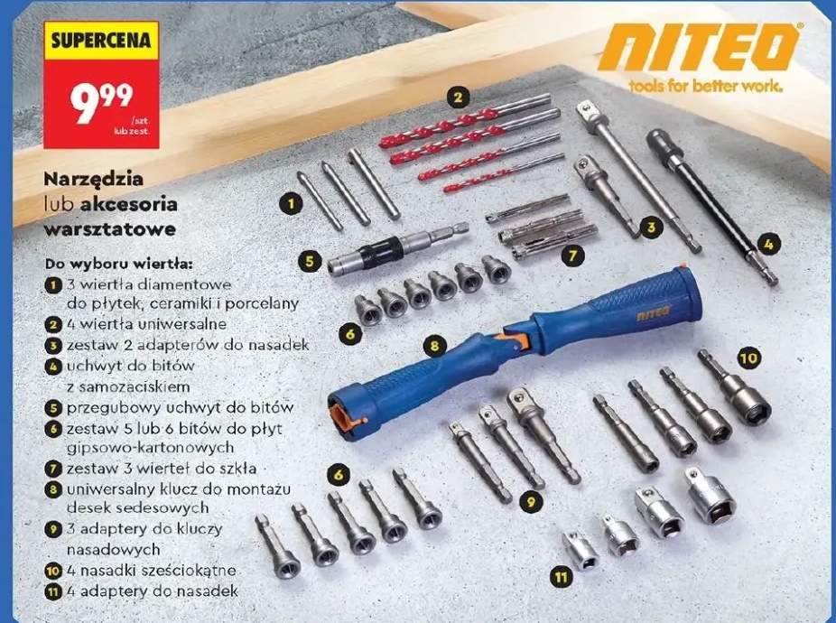 Narzędzia lub akcesoria warsztatowe - 3 wiertła diamentowe do płytek, ceramiki i porcelany