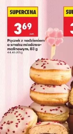 Pączek z nadzieniem o smaku miodowo-malinowym