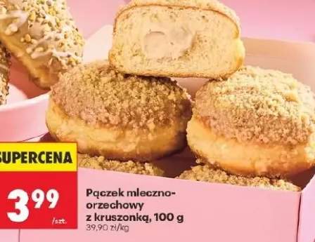 Pączek mleczno-orzechowy z kruszonką