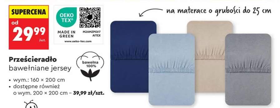 Prześcieradło bawełniane jersey 160 x 200 cm