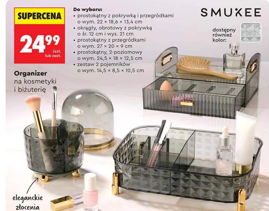 Organizer okrągły, obrotowy z pokrywką