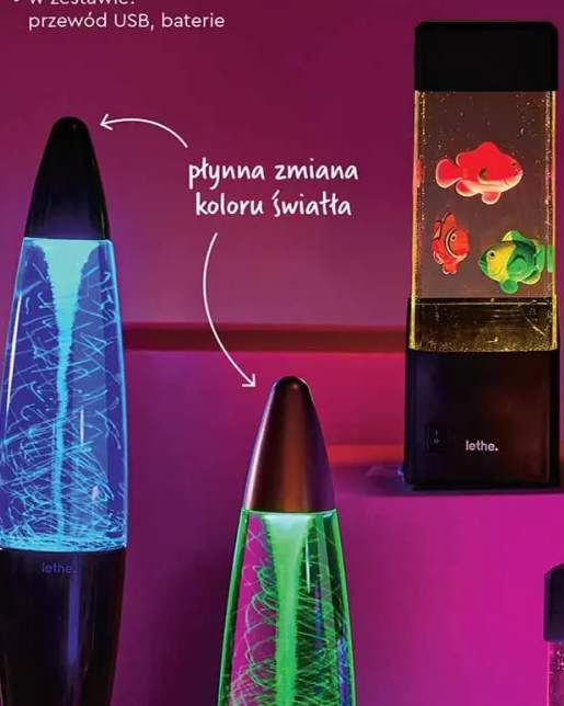 Lampka z efektem pływających meduz lub rybek