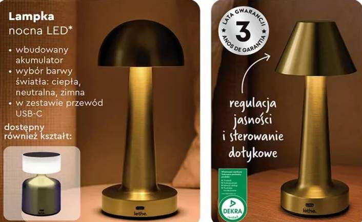 Lampka nocna LED z trójkątnym kloszem