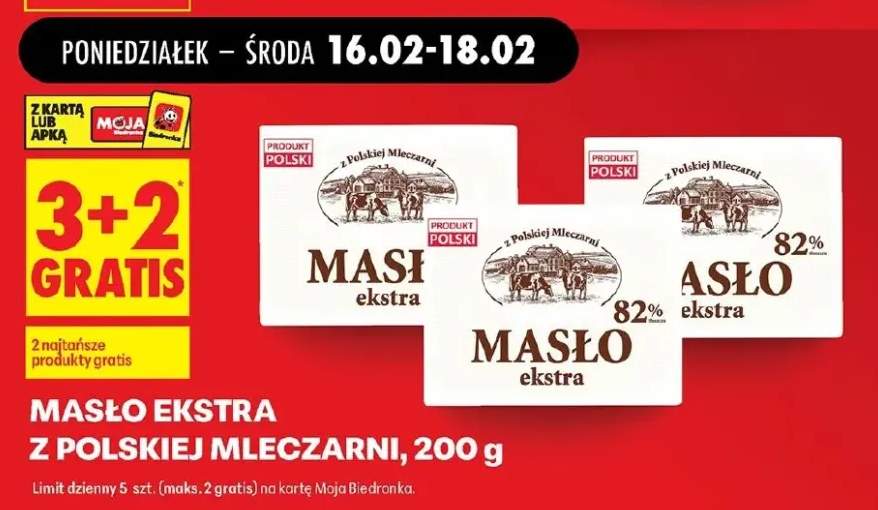 Masło ekstra 3+2 GRATIS