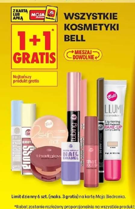 Wszystkie kosmetyki Bell 1+1 GRATIS