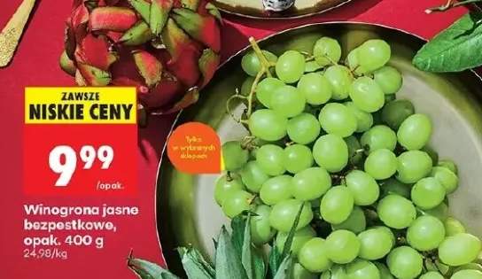 Winogrona jasne bezpestkowe