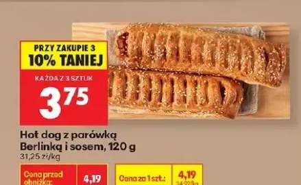 Hot dog z parówką Berlinkq i sosem