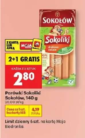 Parówki Sokoliki drobiowo-cielęce