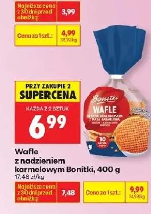 Wafle z nadzieniem karmelowym