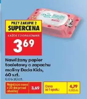 Nawilżany papier toaletowy o zapachu maliny