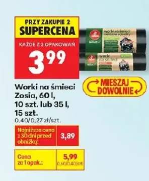 Worki na śmieci 60 l, 10 szt. lub 35 l, 15 szt.