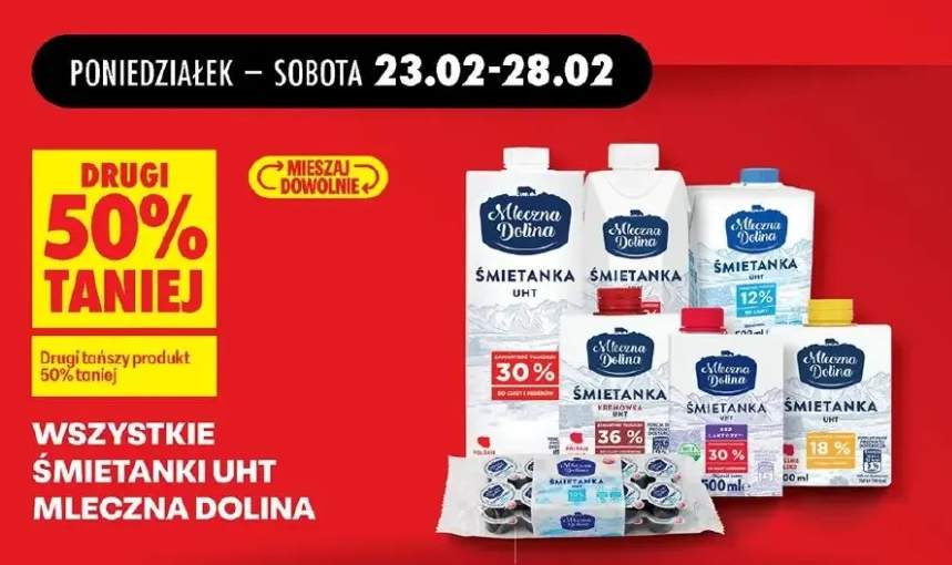 Śmietanka UHT wszystkie rodzaje