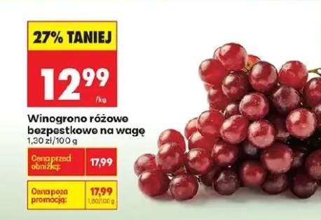 Winogrono różowe bezpestkowe na wagę