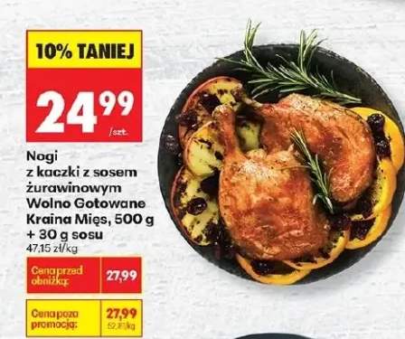 Nogi z kaczki z sosem żurawinowym Wolno Gotowane 