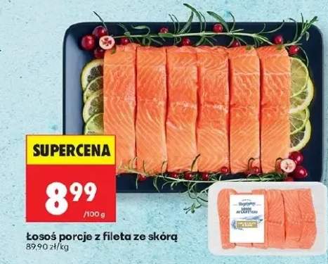 Łosoś porcje z fileta ze skórą