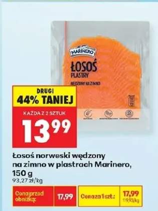 Łosoś norweski wędzony na zimno w plastrach