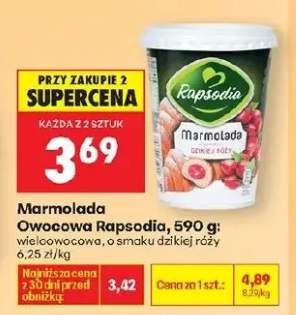 Marmolada owocowa wieloowocowa, o smaku dzikiej róży