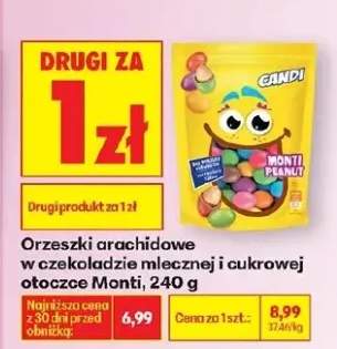 Orzeszki arachidowe w czekoladzie mlecznej i cukrowej otoczone