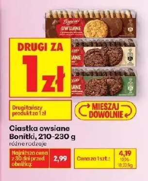 Ciastka owsiane Bonitki różne rodzaje