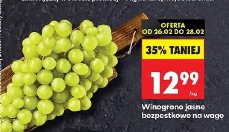 Winogrono jasne bezpestkowe