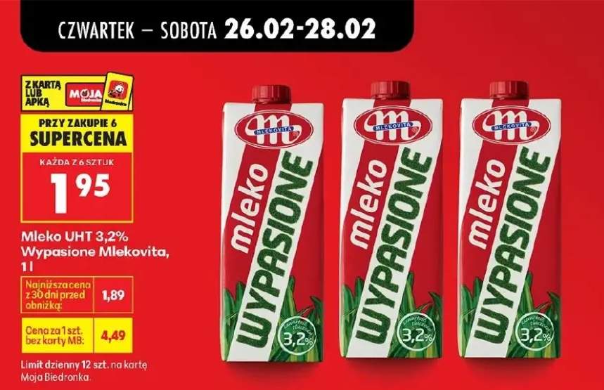 Mleko UHT 3,2% wypasione