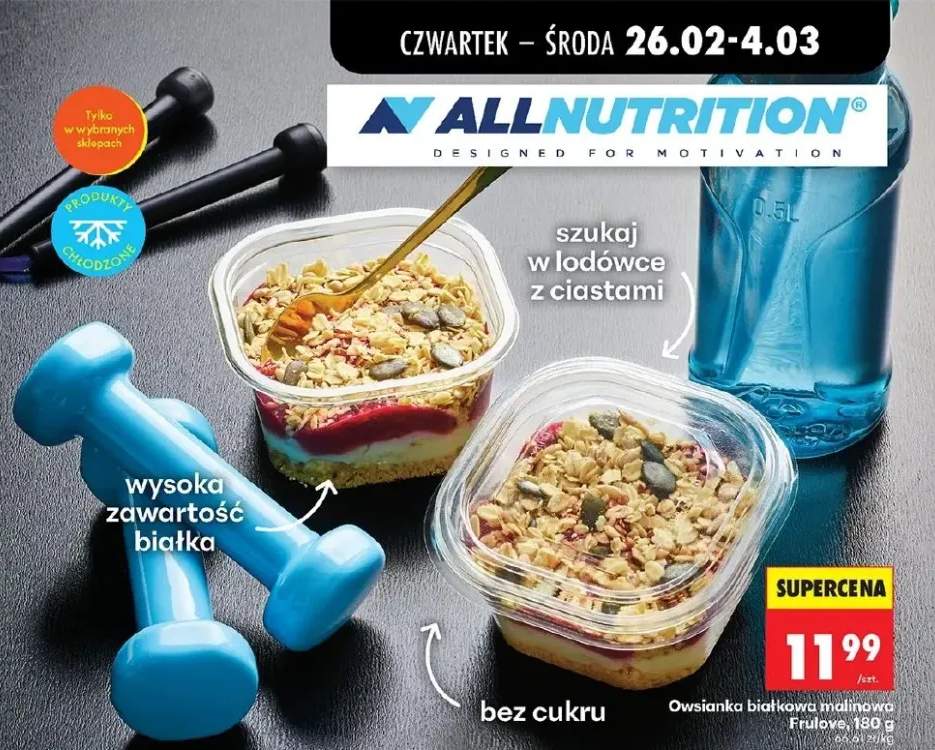 Owsianka białkowa malinowa