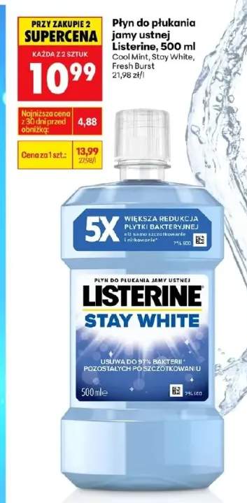 Płyn do płukania jamy ustnej Listerine Stay White