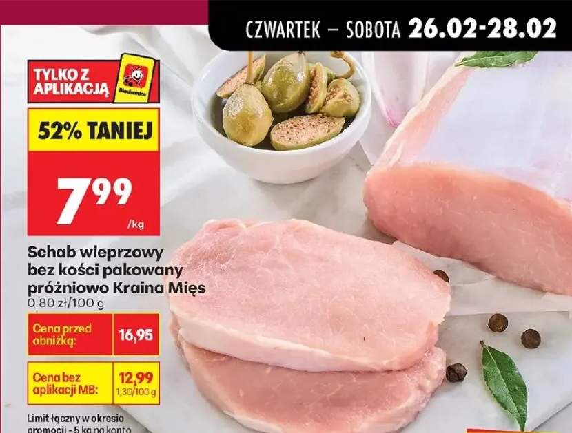 Schab wieprzowy bez kości pakowany próżniowo