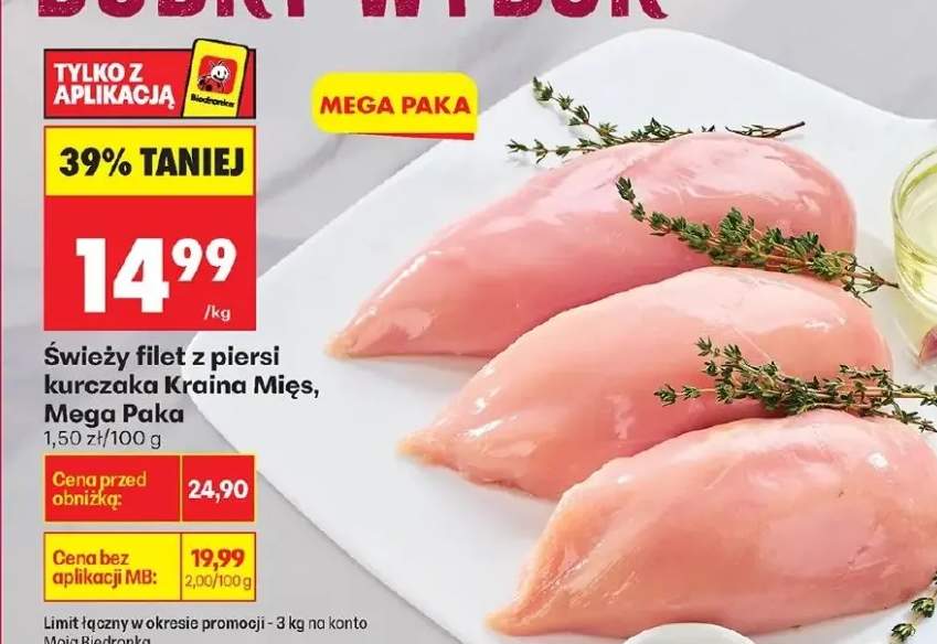 Świeży filet z piersi kurczaka Mega Paka