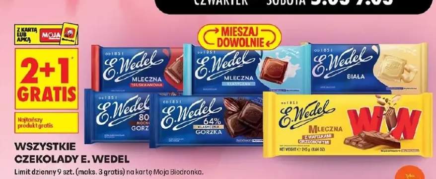 Czekolada 2+1 GRATIS