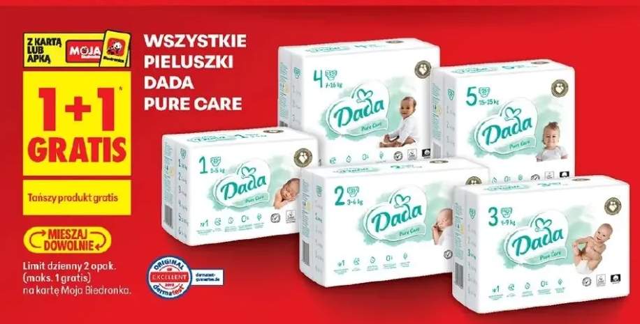 Pieluszki Pure Care rozmiar 1 2-5kg