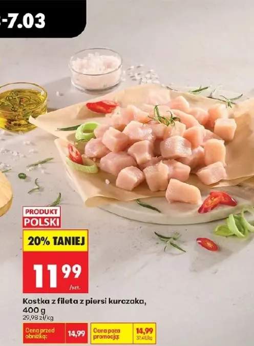 Kostka z fileta z piersi kurczaka