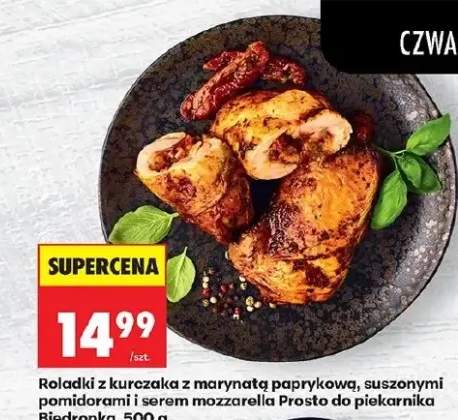 Roladki z kurczaka z marynatą paprykową, suszonymi pomidorami i serem mozzarella Prosto do piekarnika