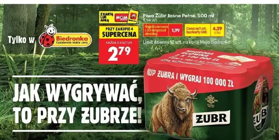 Piwo Żubr Jasne Pełne