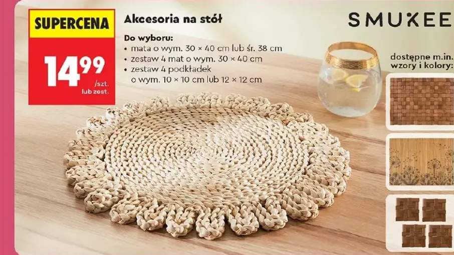 Akcesoria na stół - mata 30x40cm lub śr. 38cm
