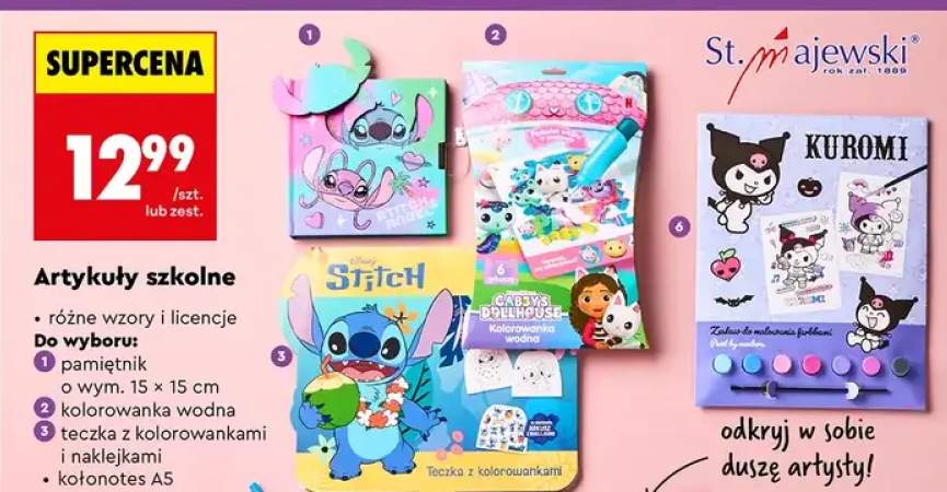 Artykuły szkolne kolorowanka wodna