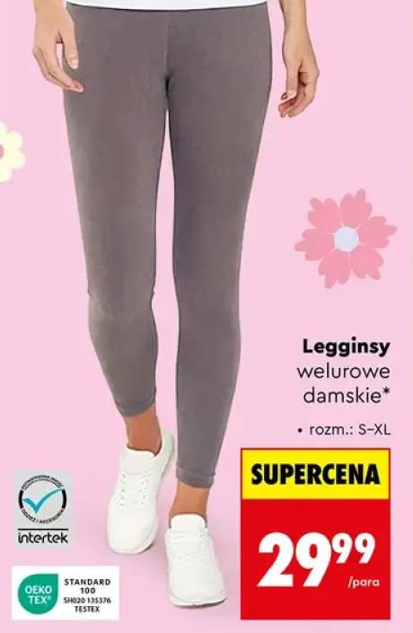 Legginsy welurowe damskie